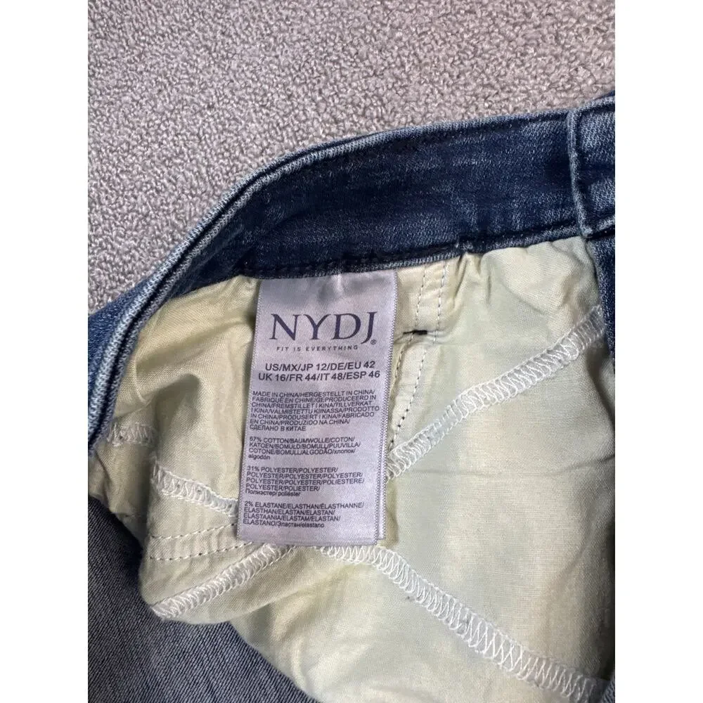 NYDJ Jeans Stella Tapered Ankle Lift‎ & Tuck Technology Medium Wash Size 12